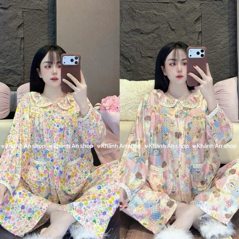 KA107 ความสูง over 1m55 so go up 1 size - Linen Tole Set คอกลม Ruffles พร้อมกระเป๋า Q14