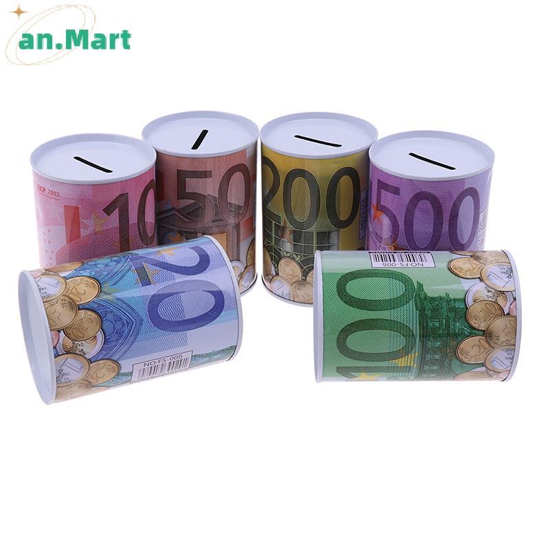 AN.MART Euro Dollar Money Box ปลอดภัยกระบอก Piggy Bank Bank สําหรับเหรียญกล่องฝากเงิน MY