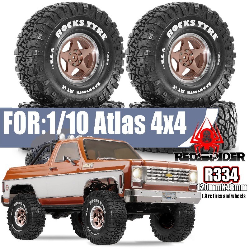 1.9 นิ้วอลูมิเนียม Beadlock ล้อและ RC Crawler ยาง Fit Traxxas TRX4 Axial SCX10 SCX10 II SCX10 III Re
