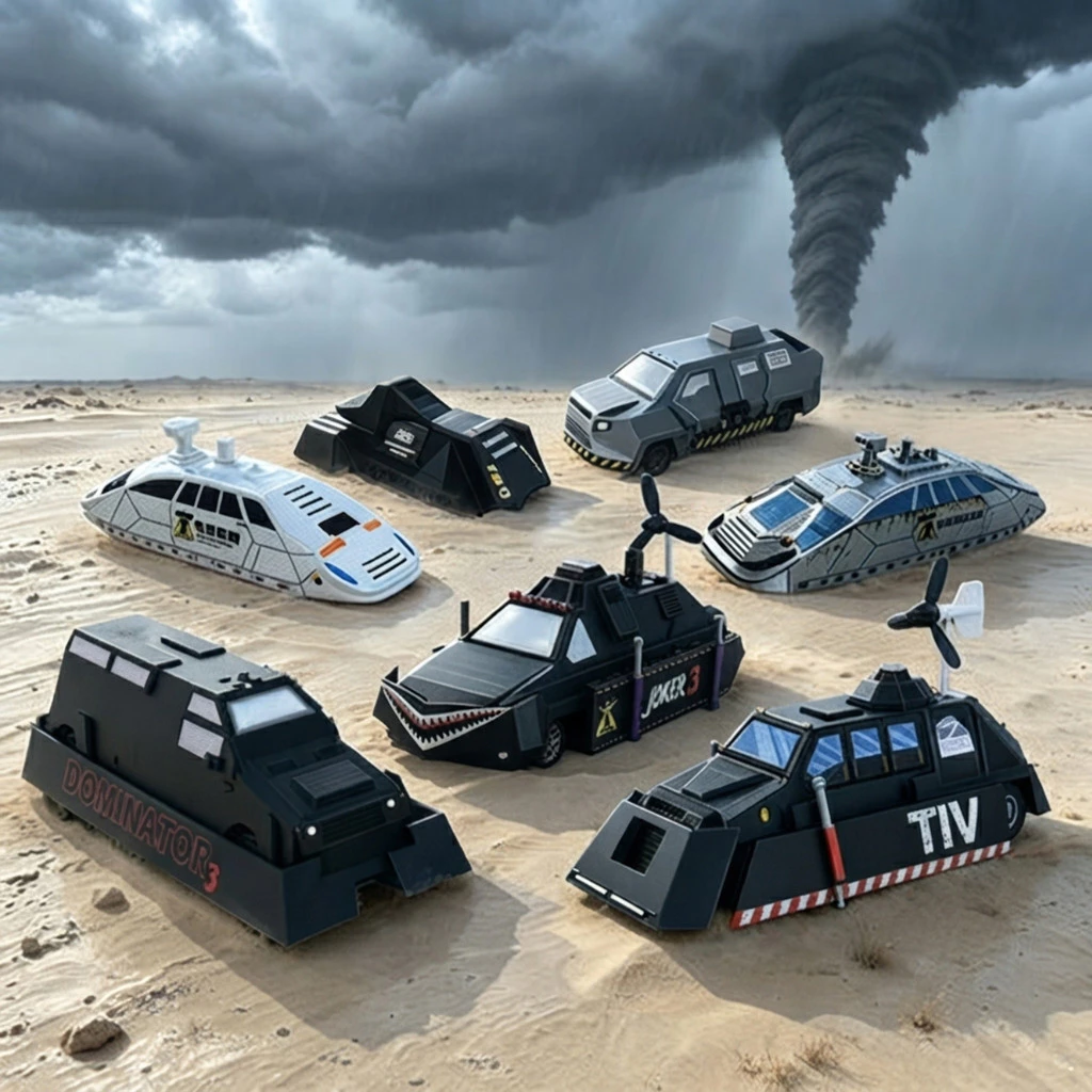 Roblox Tiv2 Storm Chaser รถรุ่น 3D การพิมพ์คอลเลกชัน, Tornado Interception ฉากจําลองเครื่องประดับ, DIY โต๊ะทรายภูมิทัศน์ตกแต่งของขวัญ