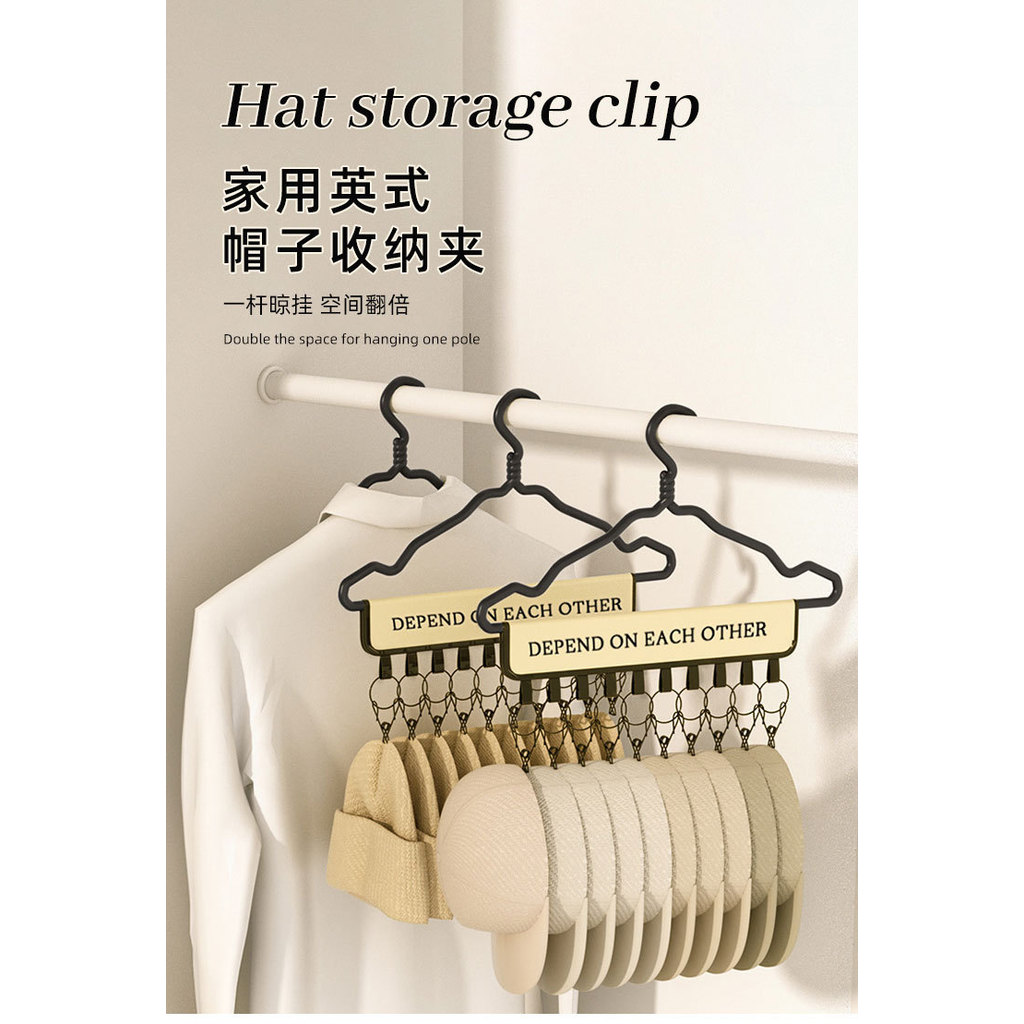 Multi-Clamp Hat Storage Rack Peaked Cap Travel ตู้เสื้อผ้าหมวก Rack