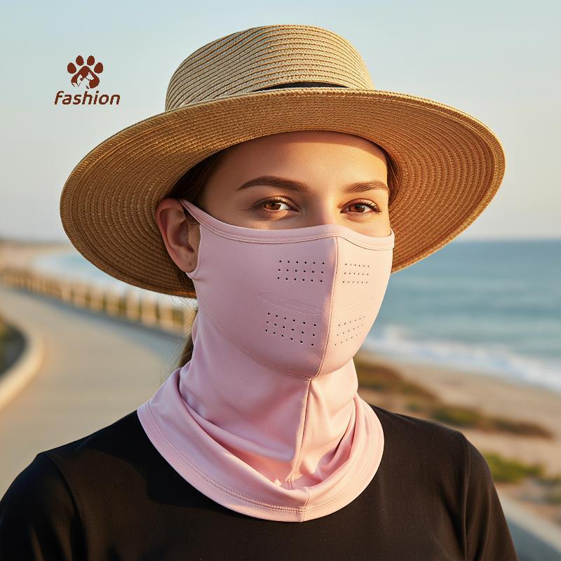 [Fas-t] UPF50 Plus Ice Silk Sun Face Mask ผ้าระบายความร้อนระบายอากาศ Anti UV สําหรับฤดูร้อนชายหาดท่อ