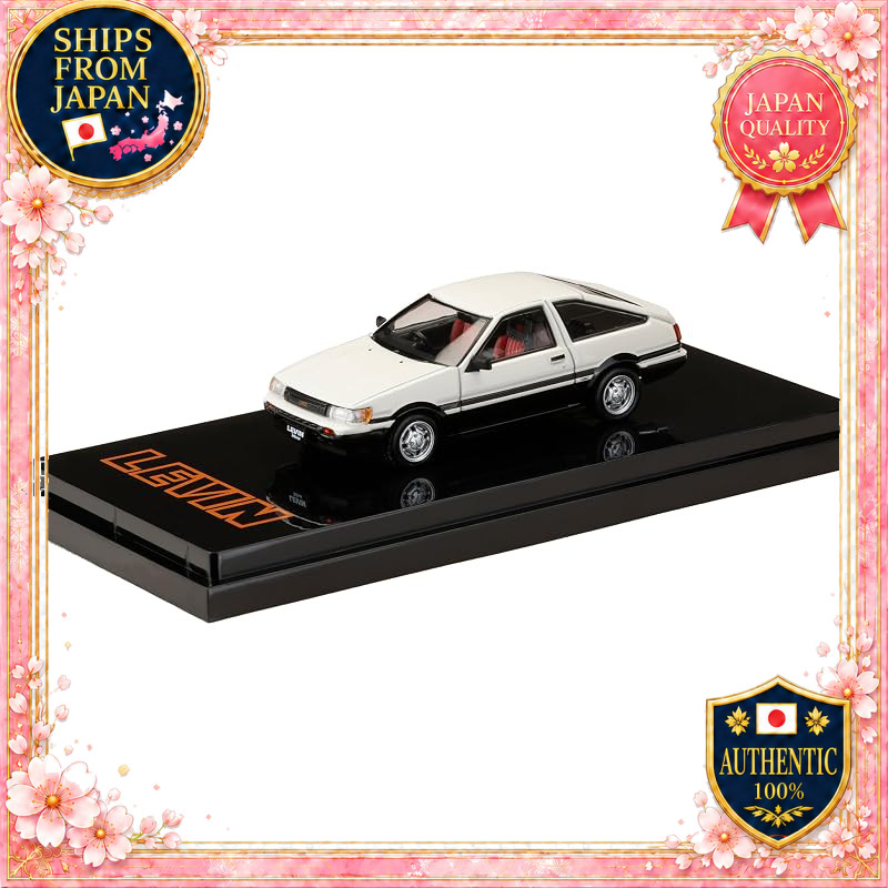 HobbyJAPAN HJ64 1/64 Toyota COROLLA LEVIN AE86 3 DOOR GT APEX 1983 White/Black Completed Model HJ643
