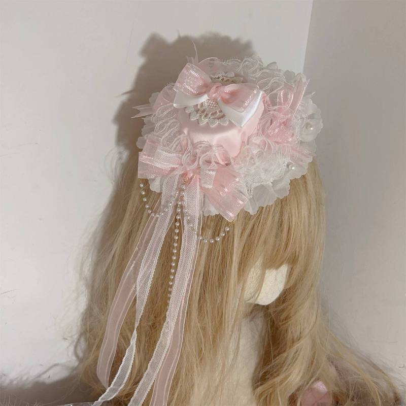 Lolita Accessories Top Hat ตุ๊กตาสีชมพูอ่อน Mood Top Hat/Iomn