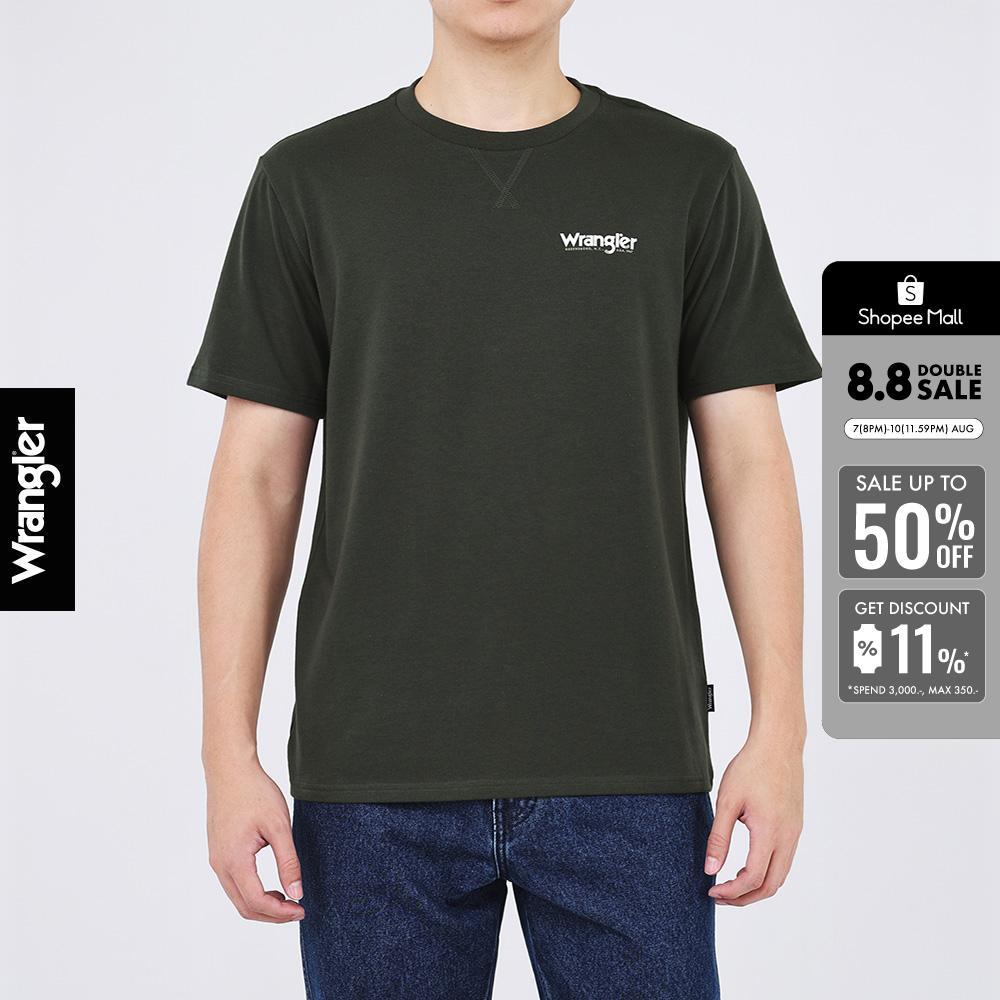WRANGLER เสื้อยืดแขนสั้นผู้ชาย รุ่น WR S326MTSSF22 สีน้ำตาล