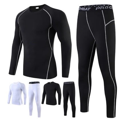 สื้อกีฬาแขนยาว เสื้อรัดรูปชาย+กางเกงรัดกล้าม กางเกงวิ่งชาย  [กทม. พร้อมส่ง]