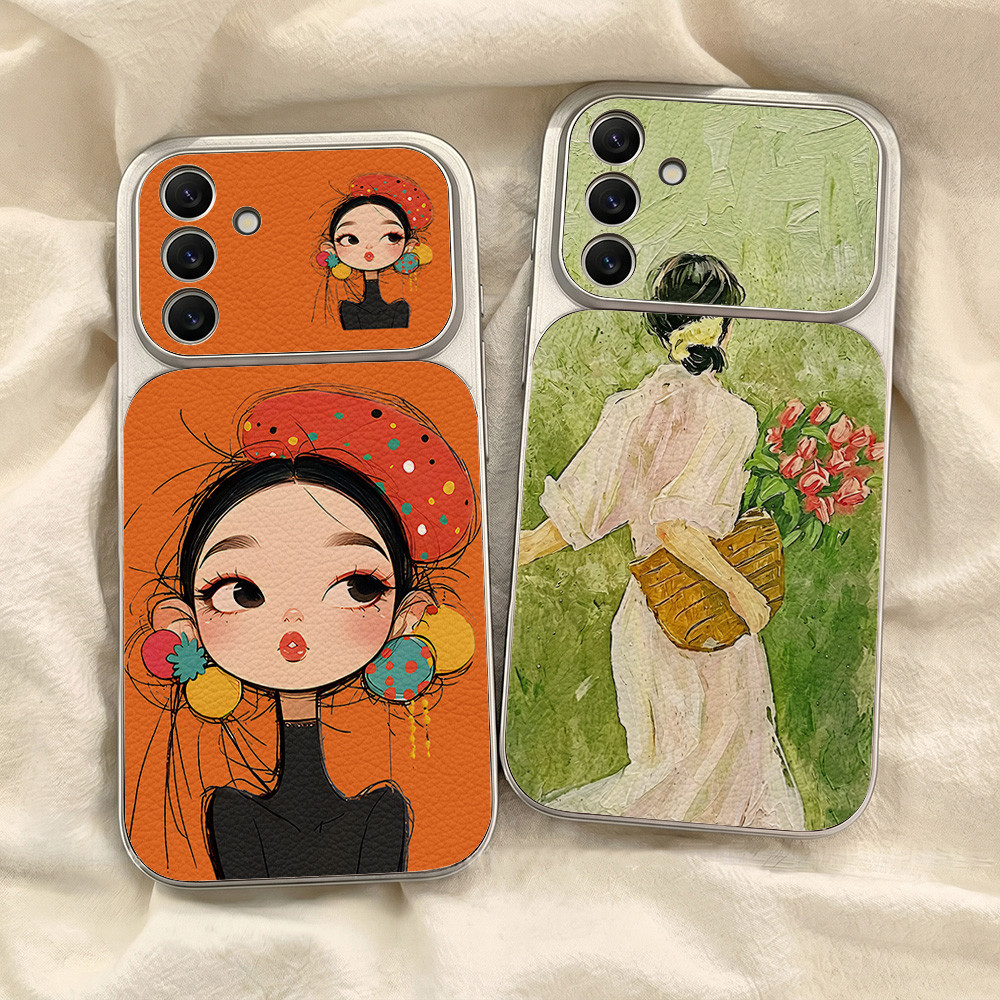 เคสซัมซุง For Samsung A57 A37 A27 A17 A07 A56 A55 A26 A16 A05S 5G A15 S26 S25 Ultra S24 S23 FE เคสนิ่มลายหนังแกะ สีพื้น