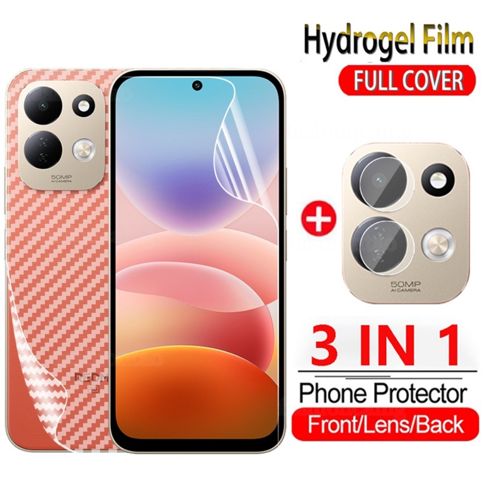 3 in 1 ด้านหน้ากลับ Soft Hydrogel ฟิล์มสําหรับ Redmi 17 C 17C Redmi17 C Redmi17C 4G 5G 2026 Full Coverage หน้าจอด้านหน้าป้องกันฟิล์มกลับกล้องเลนส์ฟิล์ม