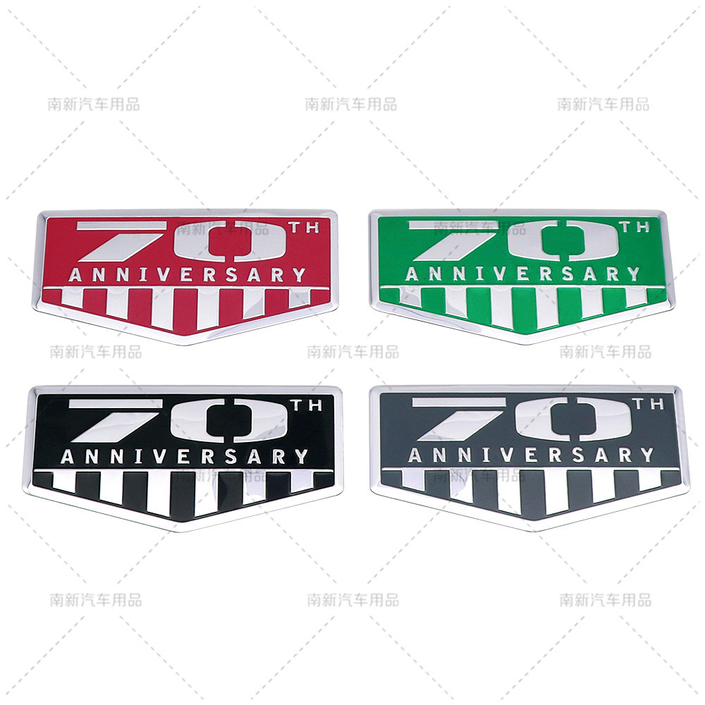 3D โลหะ 70th Anniversary Emblem Side Fender ด้านหลังป้ายสติกเกอร์รถจัดแต่งทรงผม Fit Jeep Wrangler Re