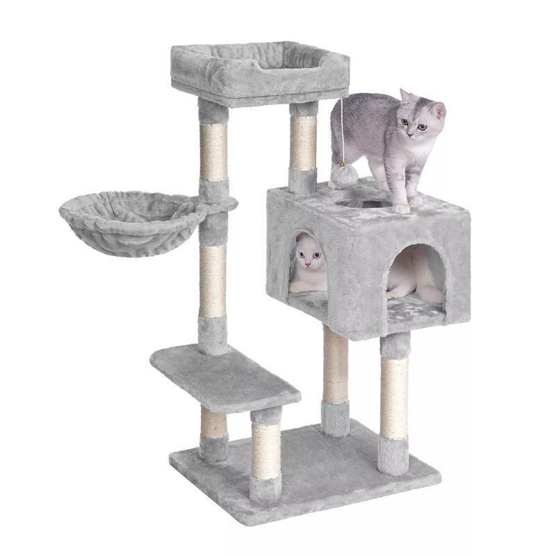 3-2ft Dogat Cat Tree 100 ซม. Cat Tower, Scratching Post Climbing Tower สําหรับบ้านแมวในร่ม WJK2