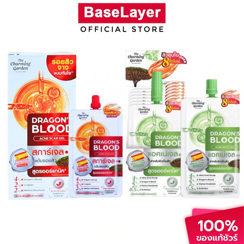 Dragon's Blood Gel The Charming Garden สองสูตรปรับผิวสิว ลดแดงลดบวม ซ่อมรอยสิว กระจ่างใสผิวหน้าให้เนียนนุ่ม