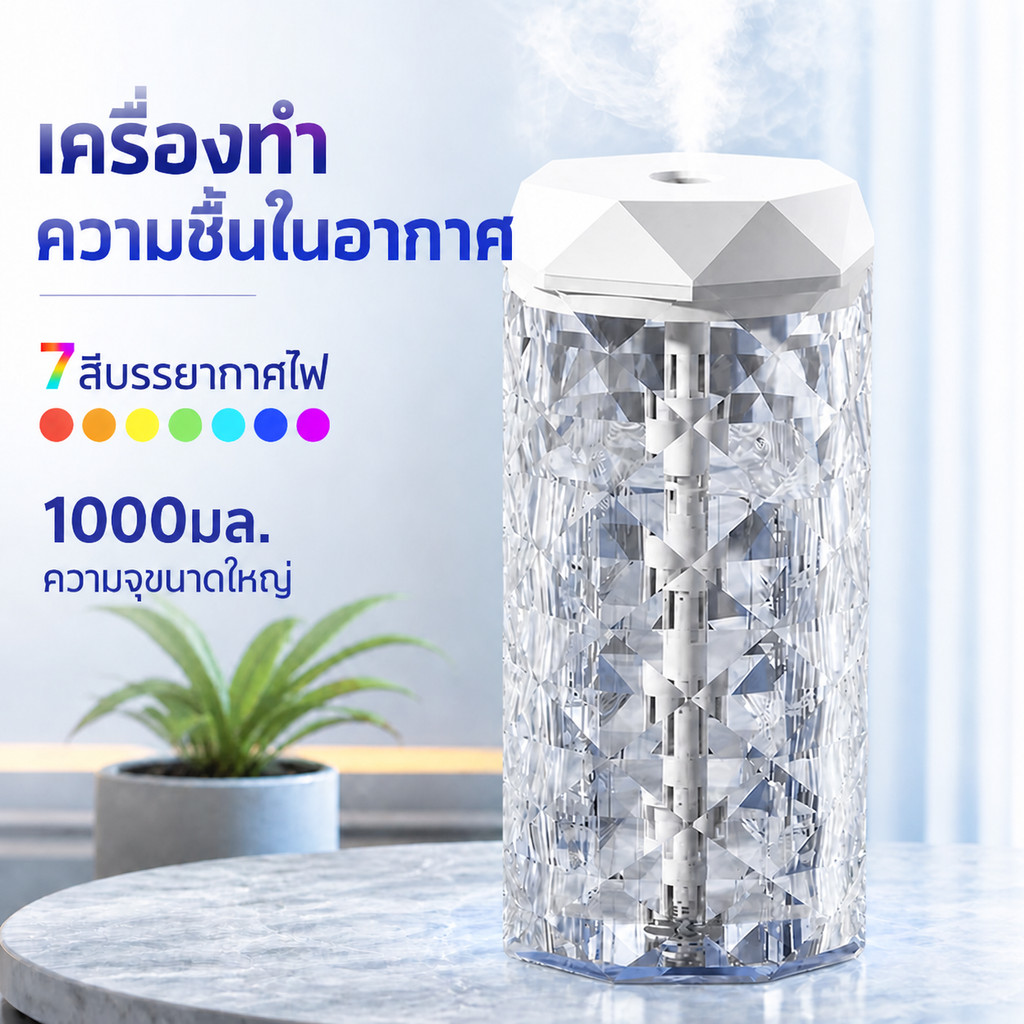 ความชื้นในอากาศ ความจุสูง เครื่องเพิ่ม LED Humidifier เครื่องฟอกอากาศ Mini Home Office Car