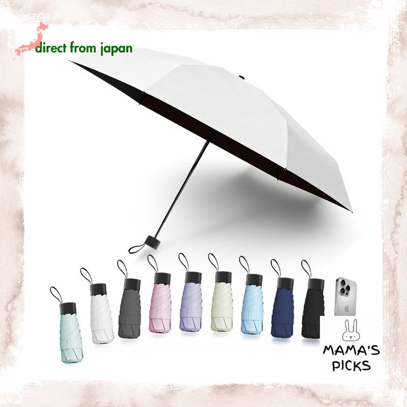 【direct from Japan】Lightweight Folding Sun Umbrella UPF50+ UV Protection Heat Blocking Compact Wind Resistant Sun & Rain Parasol