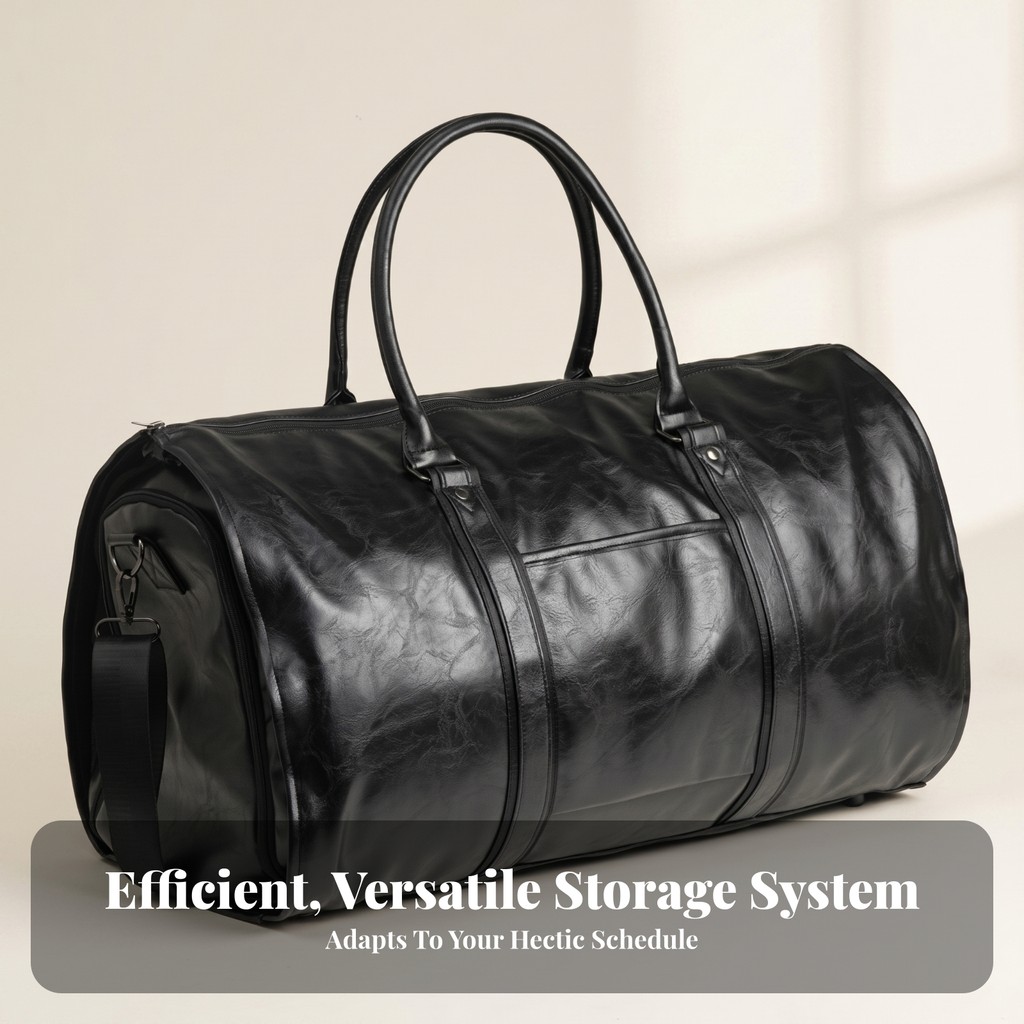 ทรงกระบอก Duffel กระเป๋าโลหะซิปกระเป๋าเดินทางเสื้อผ้า Convertible Garment Duffel กระเป๋าด้านหน้า