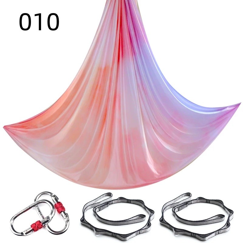 S8T5 ใหม่ 6 M Aerial โยคะ Hammock ชุด Gradient Style-1 Aerial silks โยคะฟิตเนสเข็มขัดยืดสําหรับ GYM 