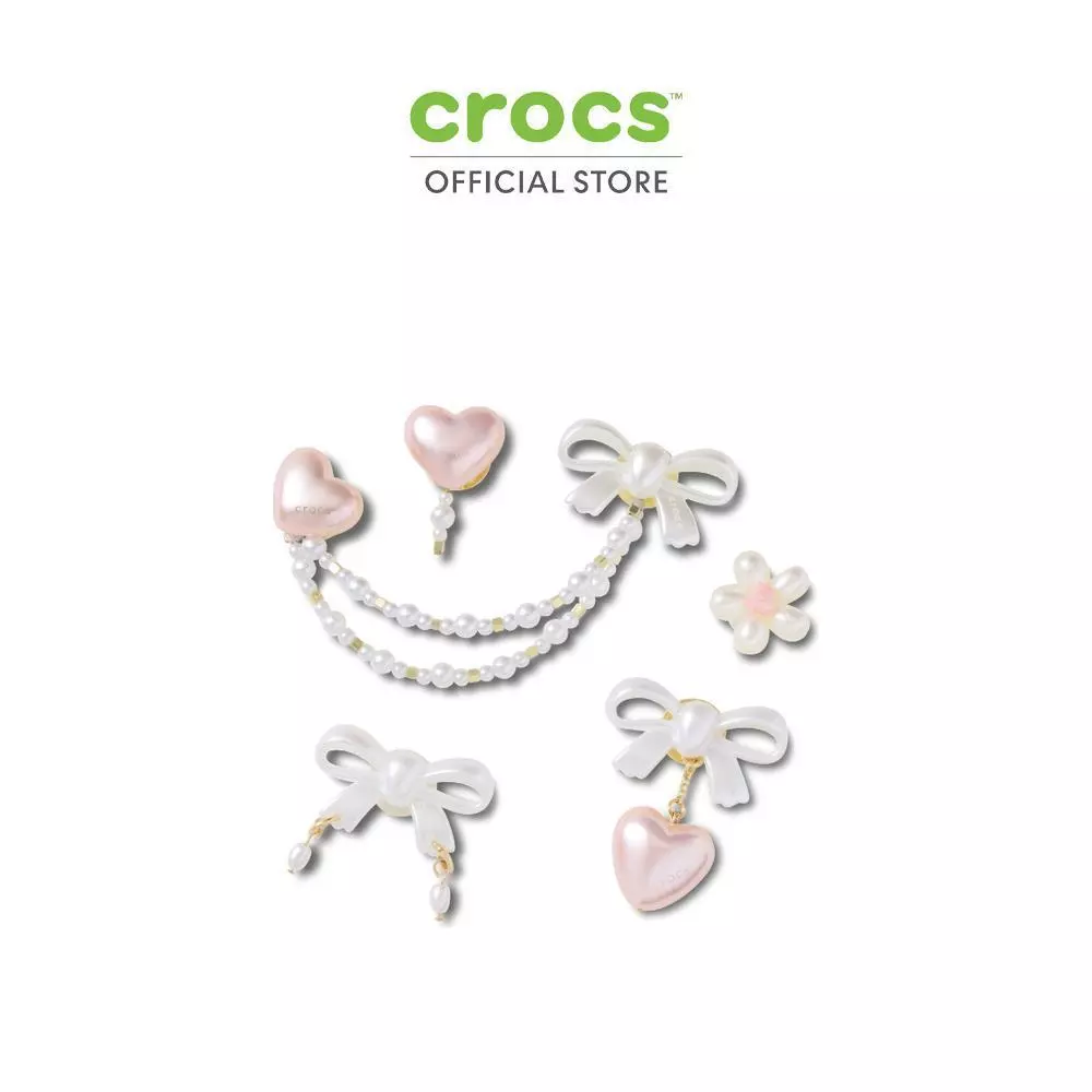 CROCS ตัวติดรองเท้า JIBBITZ™ BOW AND PINK HEART 5 PACK