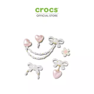 CROCS ตัวติดรองเท้า JIBBITZ™ BOW AND PINK HEART 5 PACK