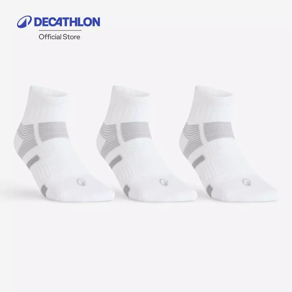 Decathlon Rs 560 Mid Sport Socks Tri-Pack ถุงเท้าหุ้มข้อสำหรับใส่เล่นกีฬารุ่น Rs 560 แพ็ค 3 คู่