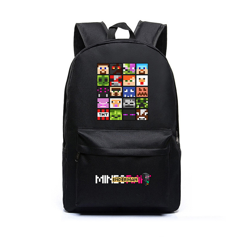สินค้า Minecraft, อนิเมะ, 2D, กระเป๋าเป้, กระเป๋านักเรียน, กระเป๋าเป้, ครีปเปอร์, เอนเดอร์แมน, นักเร
