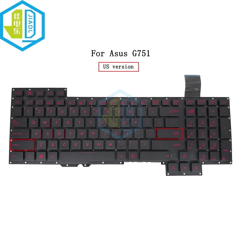 ใหม่ US ภาษาอังกฤษ Lsptop คีย์บอร์ดสําหรับ ASUS G751 G751J G751JM G751JL G751JY G751JT 0KNB0-E601US0