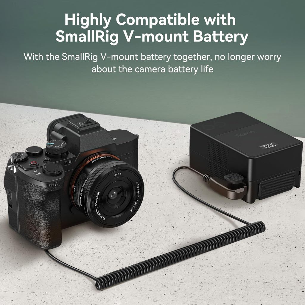 SmallRig D-TAP to NP-FZ100 Dummy Battery Power Cable for Sony A7 III, A7 IV, A7S III, A7R III, A7R I