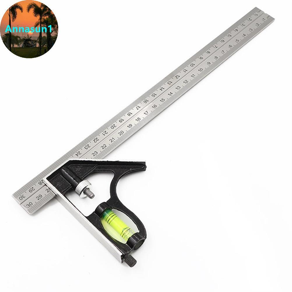 Annasun 12" เครื่องมือวัดอลูมิเนียมระดับจิตวิญญาณสแตนเลสทรงสี่เหลี่ยมรวม TH