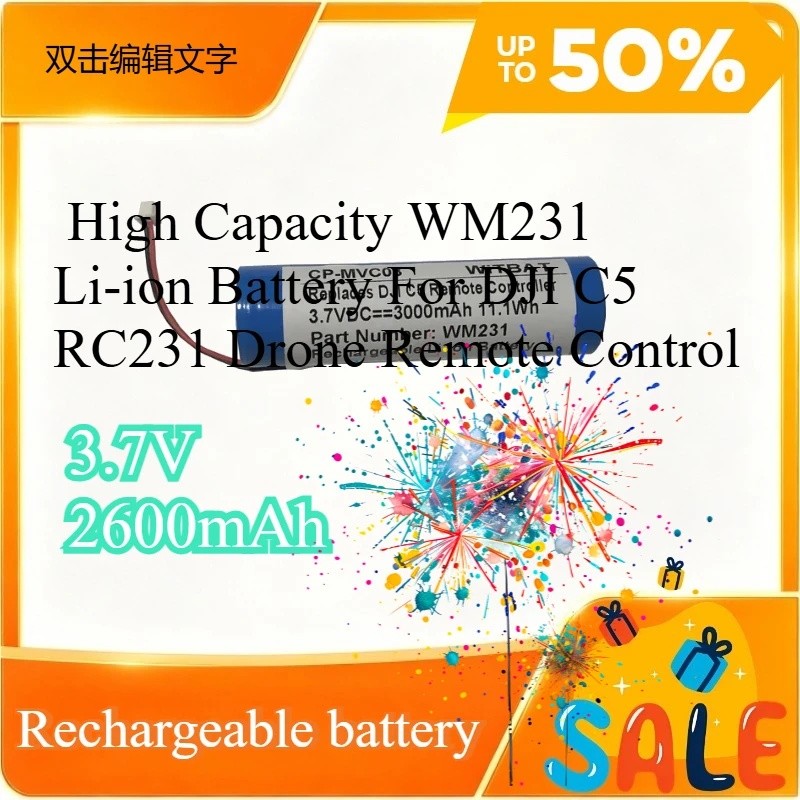3.7V 2600mAh ความจุสูง WM231 แบตเตอรี่ Li-ion สําหรับ DJI C5 RC231 Drone รีโมทคอนโทรล