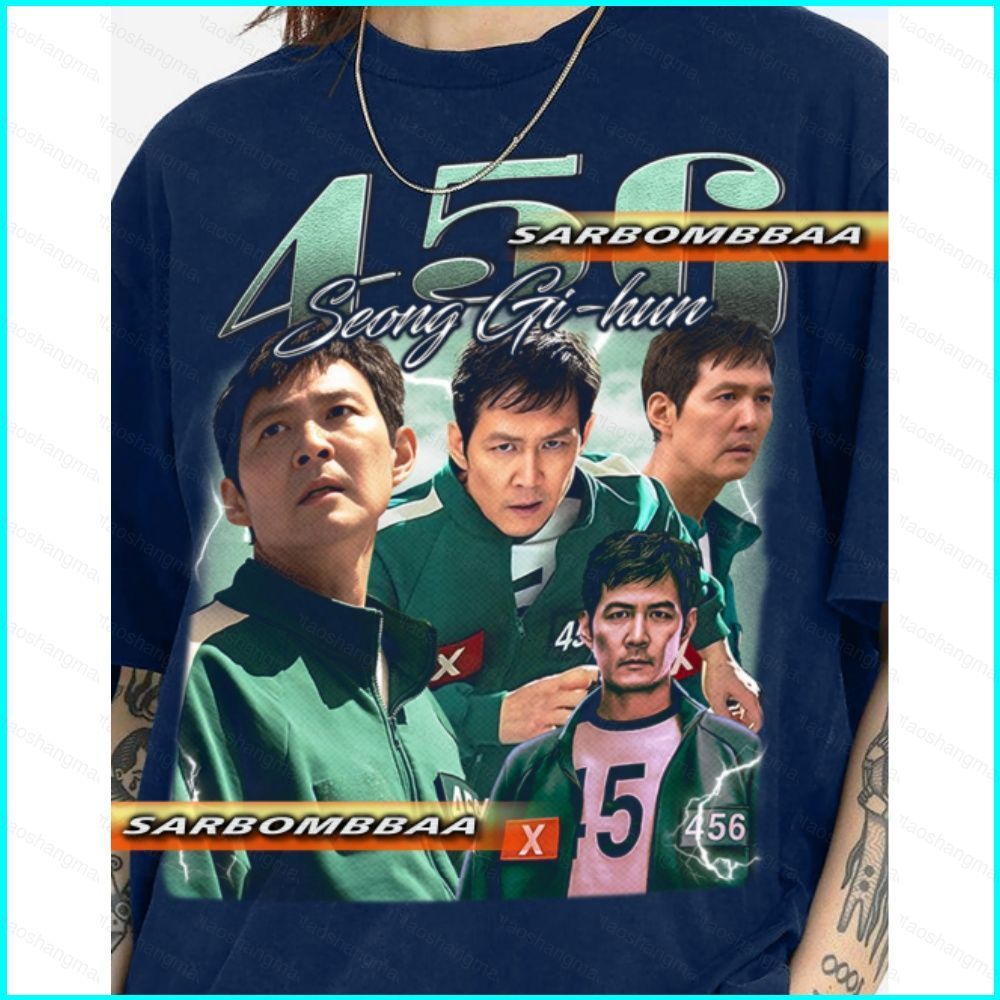 YT2 Squid Game 3 Lee Jung Jae เสื้อยืดฤดูร้อนอะนิเมะแขนสั้นด้านบน YT2