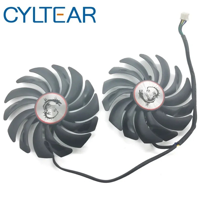 2 ชิ้น/ล็อต cooler พัดลม RX580 RX480 การ์ดพัดลมระบายความร้อนสําหรับ Radeon RX 480 MSI RX 580 asic bi