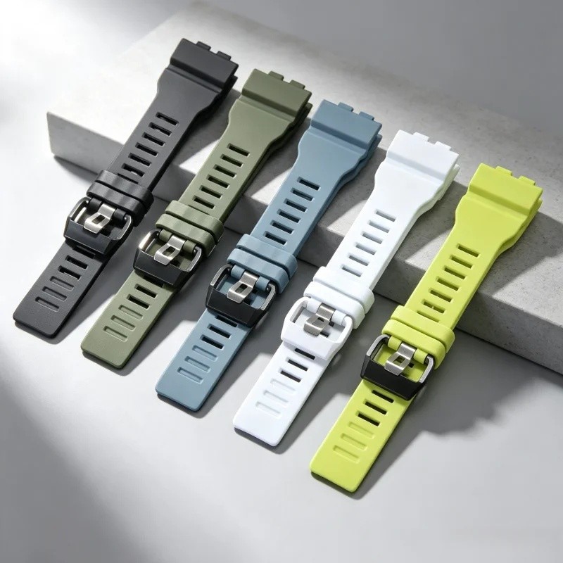สายนาฬิกาสําหรับ G-shock 5554 GBD-800-2/uc 3464 Multi สีดําเรซิ่นสายนาฬิกาอุปกรณ์เสริม