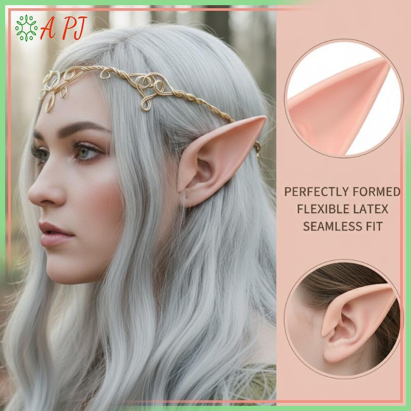 [APJ] Elf Ears Vampire Fangs Non Toxic Soft Latex No Harm to Skin ลุคสมจริงสําหรับ Halloween Carniva