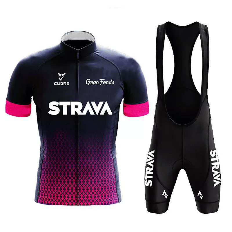ขี่จักรยาน Jersey ชุด Mens Bib กางเกงขาสั้นจักรยานแขนสั้นขี่จักรยานเสื้อผ้า Maillot Ciclismo Hombre สีดําชุดสําหรับ MTB