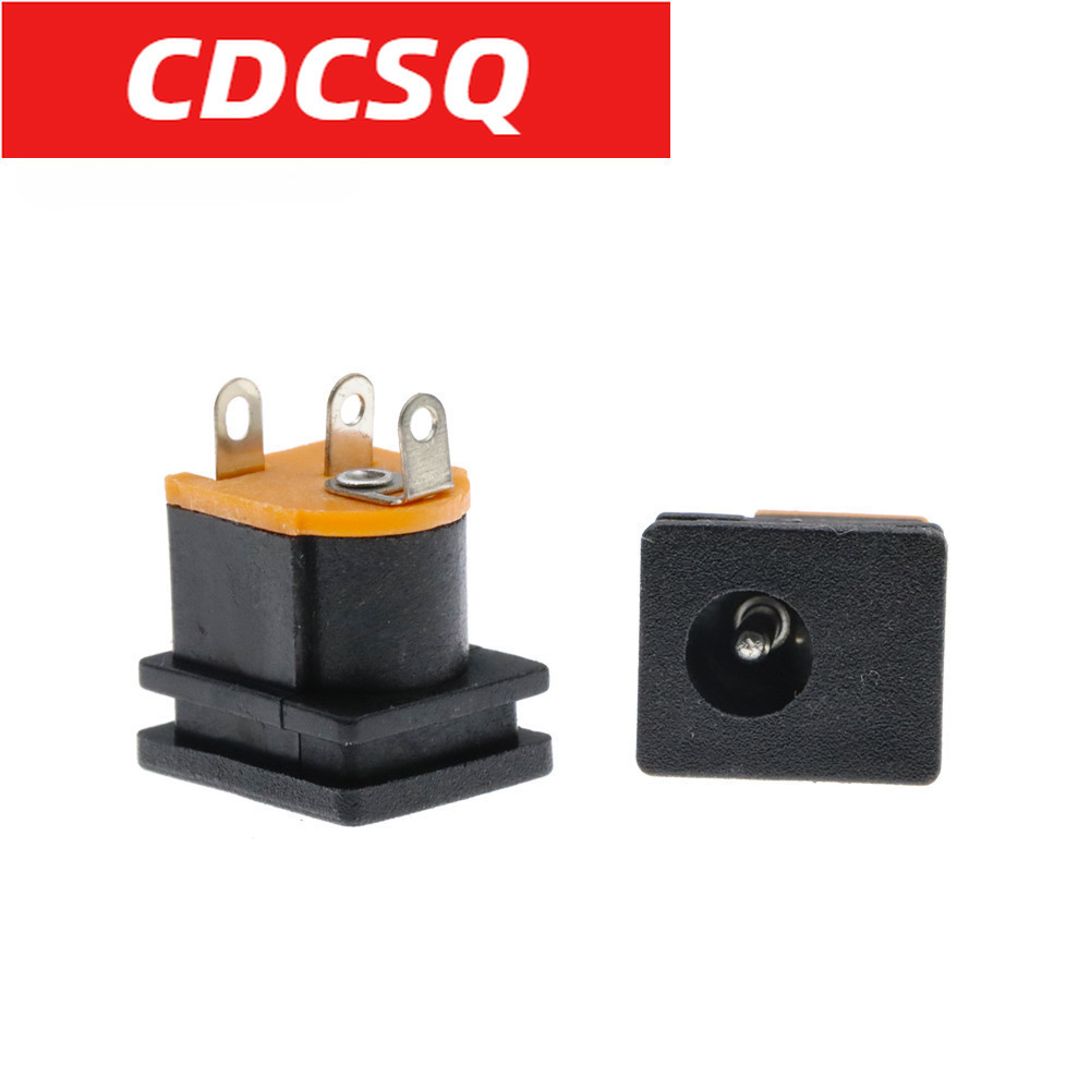 10 ชิ้น DC Power Socket DC-015 แจ็ค 5.5X2.5 มม.แผงสแควร์ติดตั้ง 5.5X2.1 มม. 5.5 * 2.1 มม.DC ซ็อกเก็ต