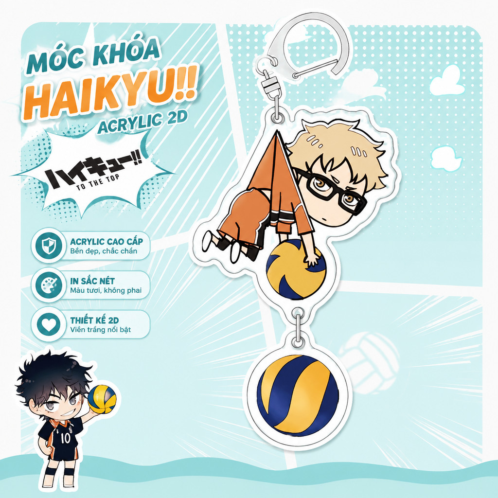 พวงกุญแจ HEFEI Haikyuu, Tobio Kageyama Kei Tsukishima To Top พวงกุญแจ,Oikawa Tooru Kuroo Tetsurou แฟ