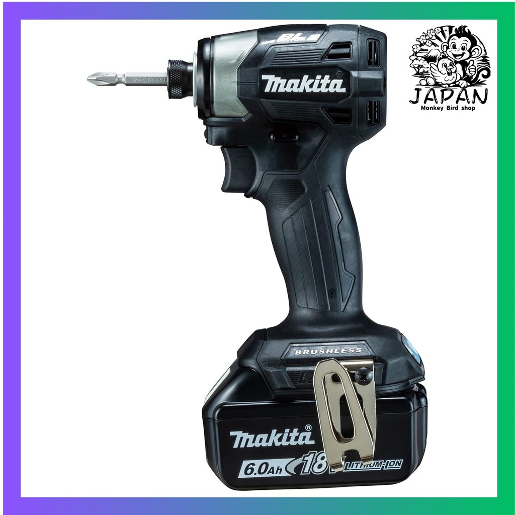 Makita Rechargeable Impact Driver Black 18V6Ah 2 Batteries, Charger, Case Included TD173DRGXB monkey