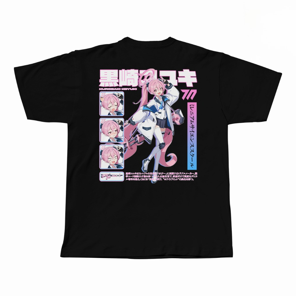 KATUN อะนิเมะเสื้อยืด KUROSAKI KOYUKI MILLENNIUM BLUE ARCHIVE เกม Distro Unisex ญี่ปุ่นผ้าฝ้าย