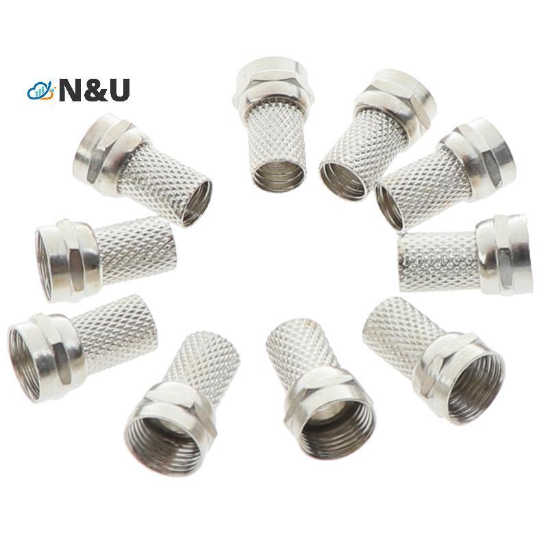 N&U 10 ชิ้น 75-5 F Connector สกรูบนประเภทสําหรับ RG6 Satellite TV เสาอากาศ Coax Cable