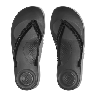 FITFLOP iQUSHION MULTI-CRYSTAL F/F รองเท้าแตะผู้หญิง รุ่น JC8-090 สี BLACK
