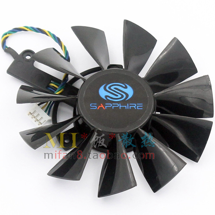 [หม้อน้ําขายร้อน] Sapphire HD7750 HD7770 FS1290-AP084C 0.3A กราฟิกการ์ดควบคุมอุณหภูมิ 4 สายพัดลมระบา