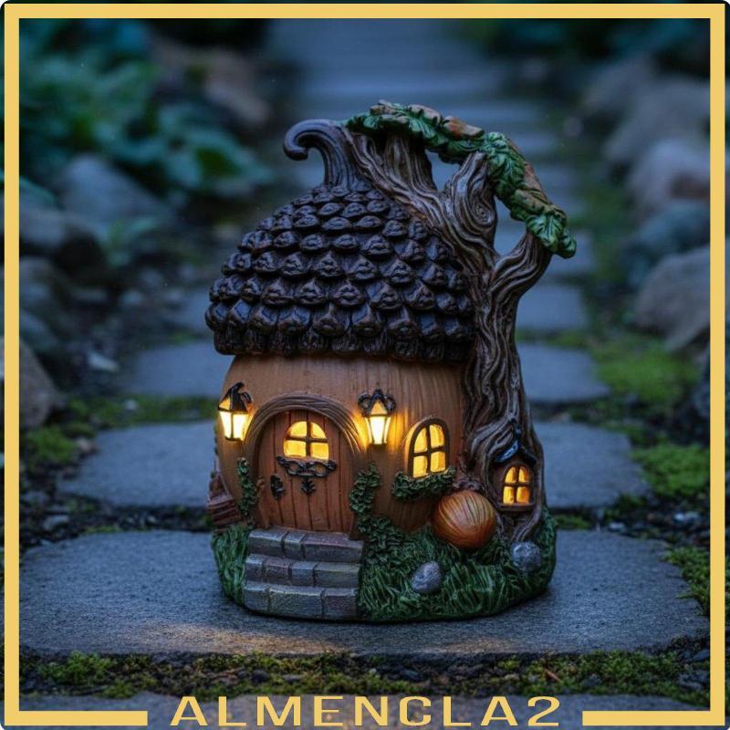 [Almencla2] พลังงานแสงอาทิตย์ Acorn House อัตโนมัติ On/deactivate Acorn Garden ตุ๊กตา Charming Desig