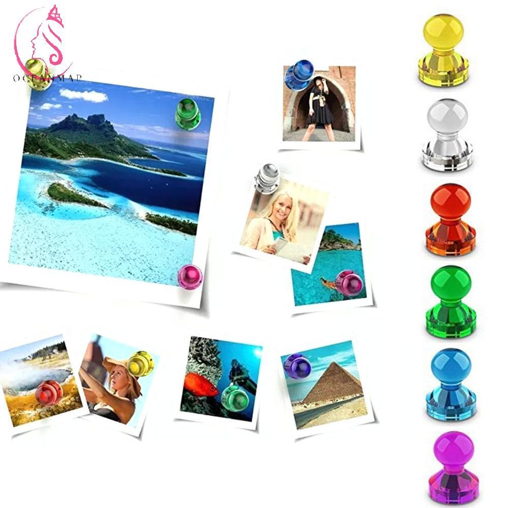 OCEANMAP Push Pins Magnets Neodymium 10 ชิ้น/แพ็คแม่เหล็กกรวยหลายสี