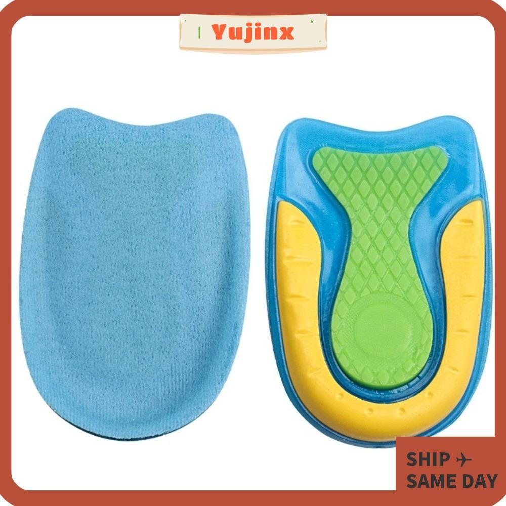 YUJINX Heel Cup Inserts, Cushioning Design Heel Cup Support Insoles, ทนทานเพิ่มความสูงซิลิโคนเจล Pla