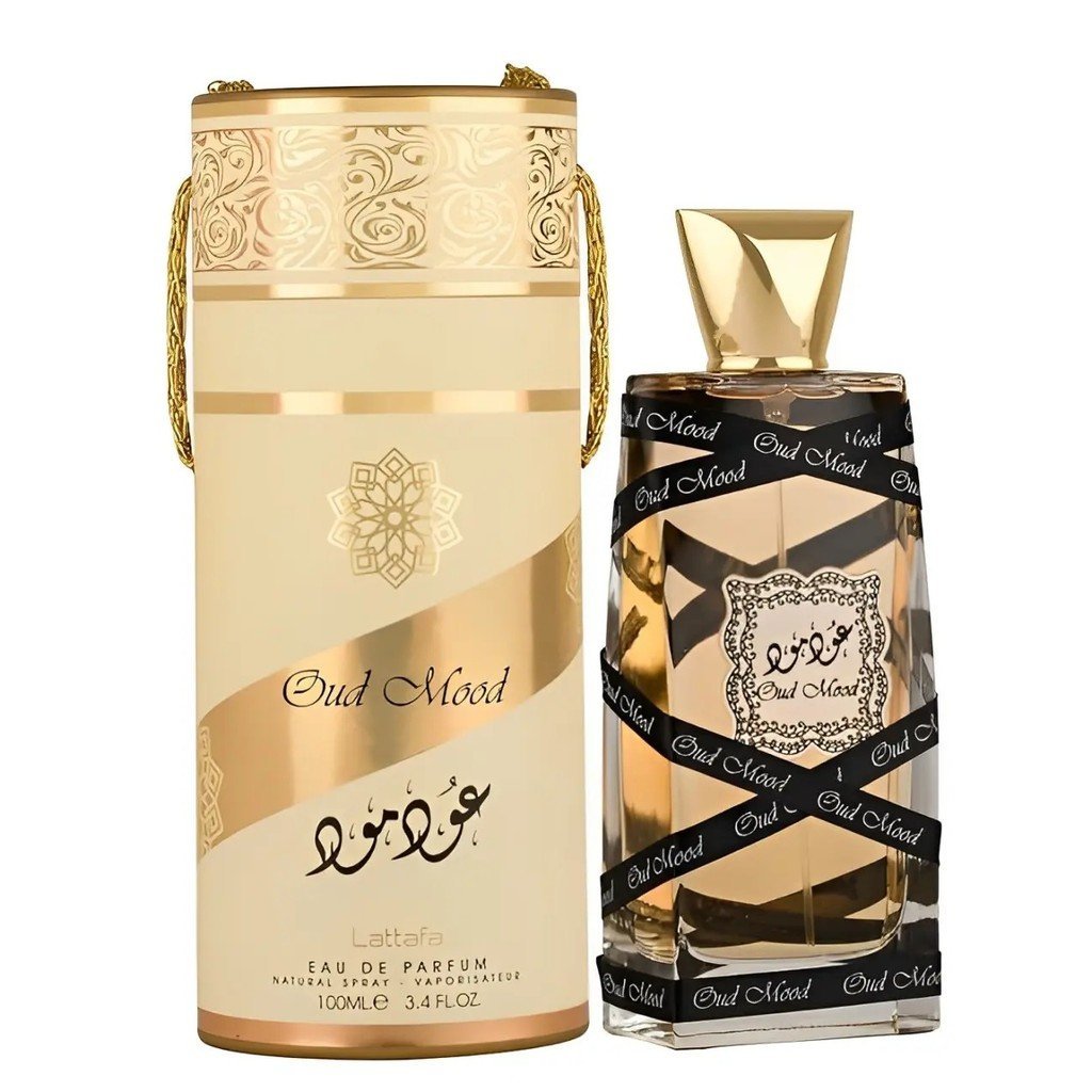 100ml Lattafa น้ําหอม Oud Mood สําหรับ Unisex Eau de Parfum สเปรย์น้ําหอมอาหรับ Oud Mood น้ําหอมสําห