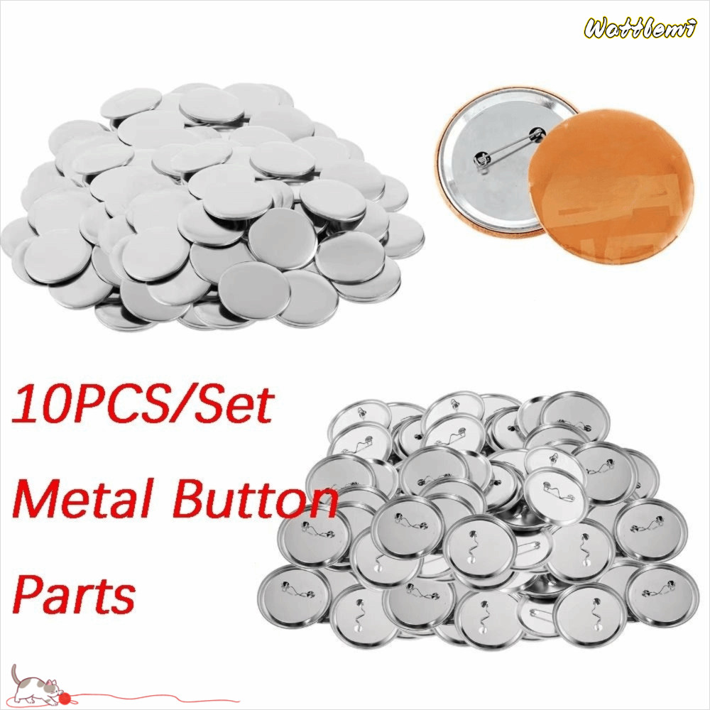 WATTLEMI 10 ชิ้น Badge Maker อะไหล่,มือกด 44 มม./58 มม.ป้าย DIY วัสดุ, รอบโลหะ Pin Maker อุปกรณ์ Pin