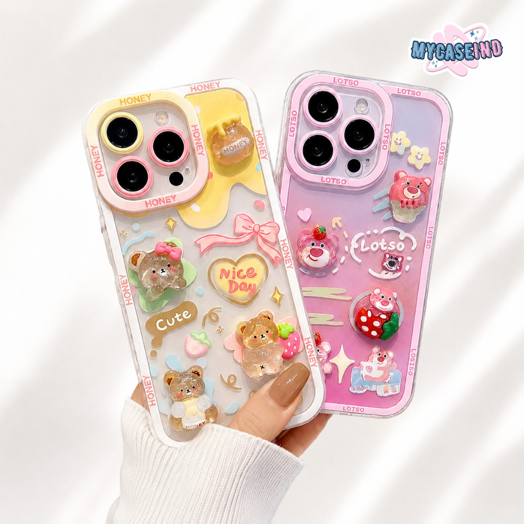 [MYCASEIND] BEAR ANGEL EYE PRINTING CASE 3D oppo reno 4 4f 8t 10 7 11f 13f 15f 6 5f 5 7 8 4g 5g
