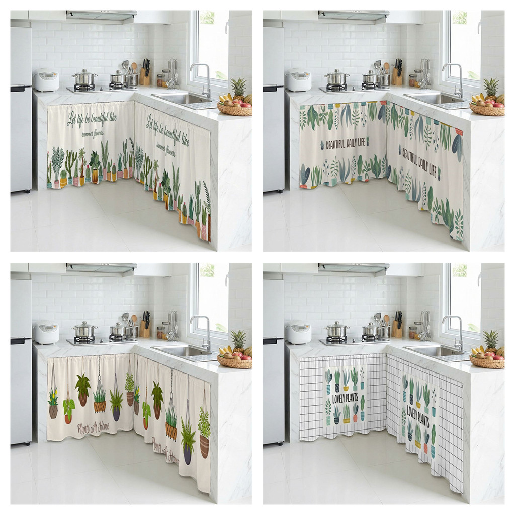 โบทานิคอล Langsir Kabinet Dapur Langsir Sinki Dapur Pelekat เทปตู้ครัวผ้าม่านโต๊ะตกแต่ง