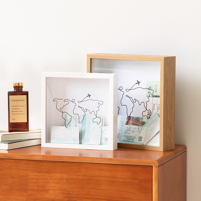 Earth Line Map Time Fragments Ticket Stub Storage Photo Frame Concert Ticket Travel Postcard Ticket 