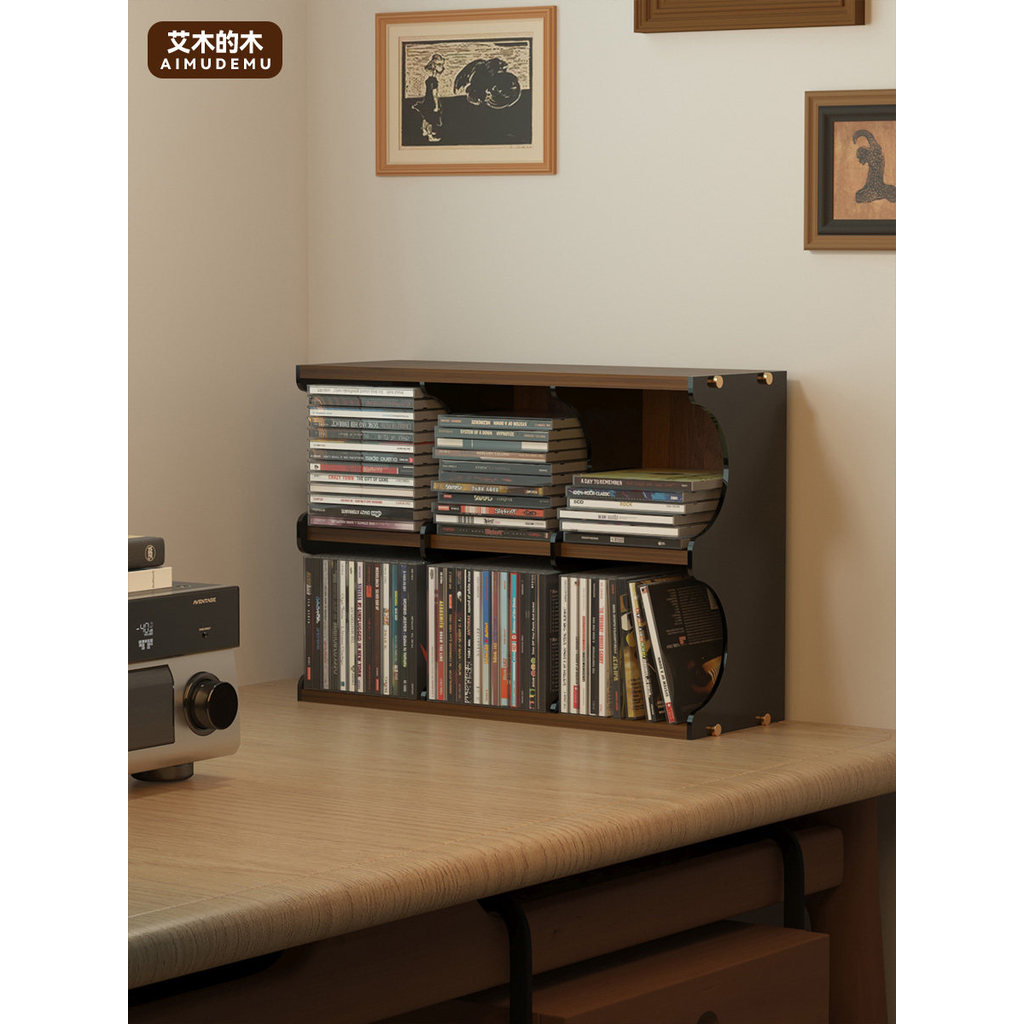 CD Rack Premium Retro CD Storage Rack Desktop Display Rack CD Rack กล่องเก็บแผ่นดิสก์ไวนิลความจุขนาด