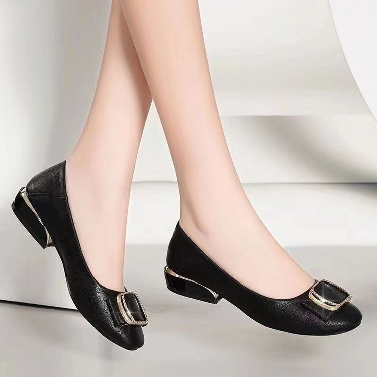 รองเท้าหนังสุภาพสตรี Low-Top Low-Heel Soft-Soled Casual