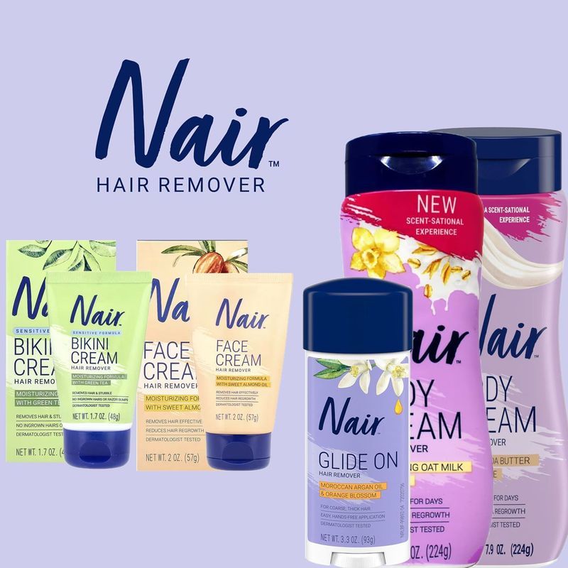 พร้อมสต็อก Nair Gentle Moisturizing Moisturizing Hair Removal Cream ทั้งร่างกายชิ้นส่วนส่วนตัว Lasti
